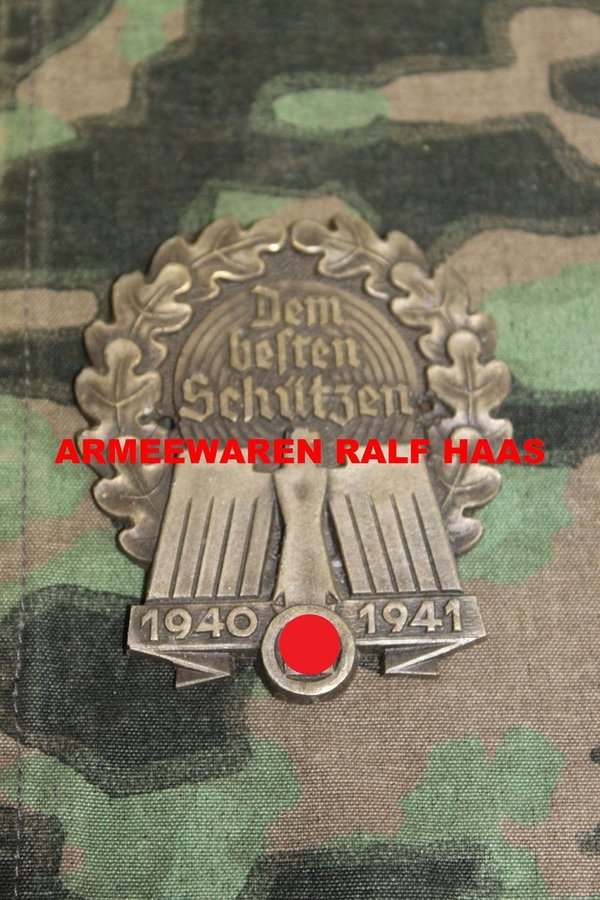 Plakette "Dem besten Schützen" 1941/1942